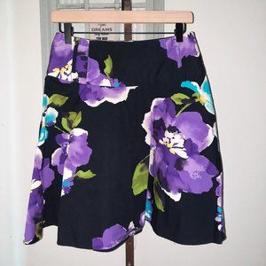 Black with floral print skirt